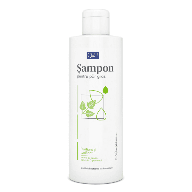 Sampon pentu par gras Q4U, 200 ml, Tis Farmaceutic