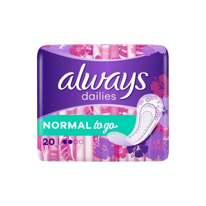 Absorbante Dailies Singles To Go Normal, 20 bucati, Always
