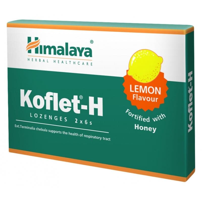 Koflet-H cu aroma de lamaie, 12 comprimate, Himalaya