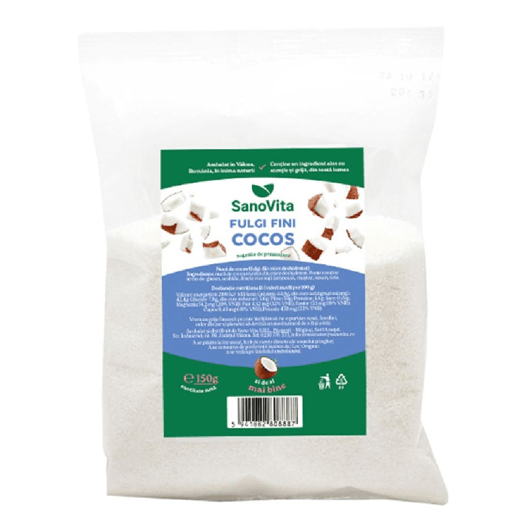 Fulgi fini de cocos, 150 g, Sanovita