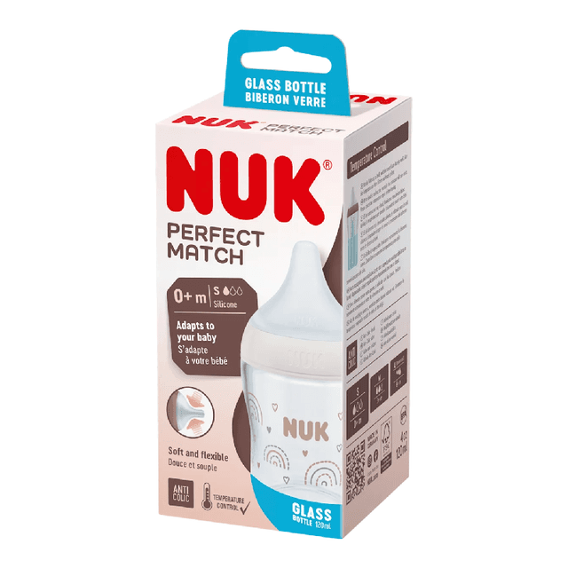 Biberon din sticla Perfect Match, tetina marimea S, 120ml, Nuk