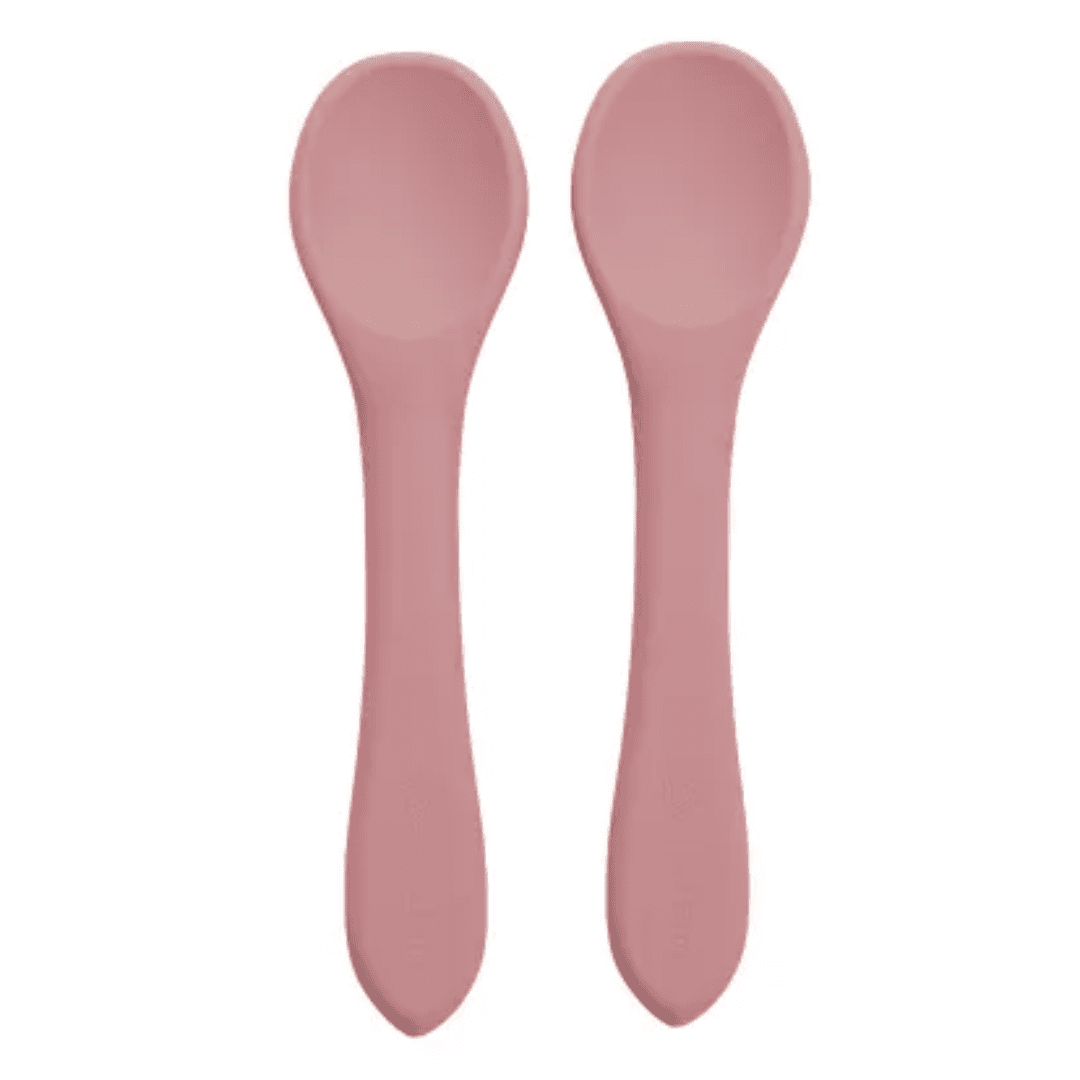 Set Lingurite din silicon, 6 luni+, Old Rose, Appekids