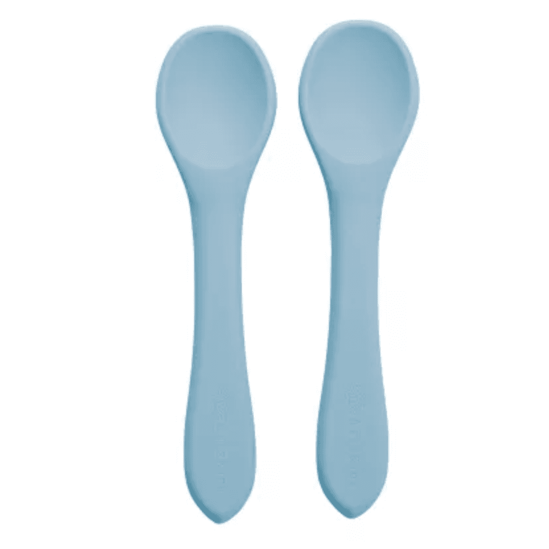 Set Lingurite din silicon, 6 luni+, Aqua Blue, Appekids