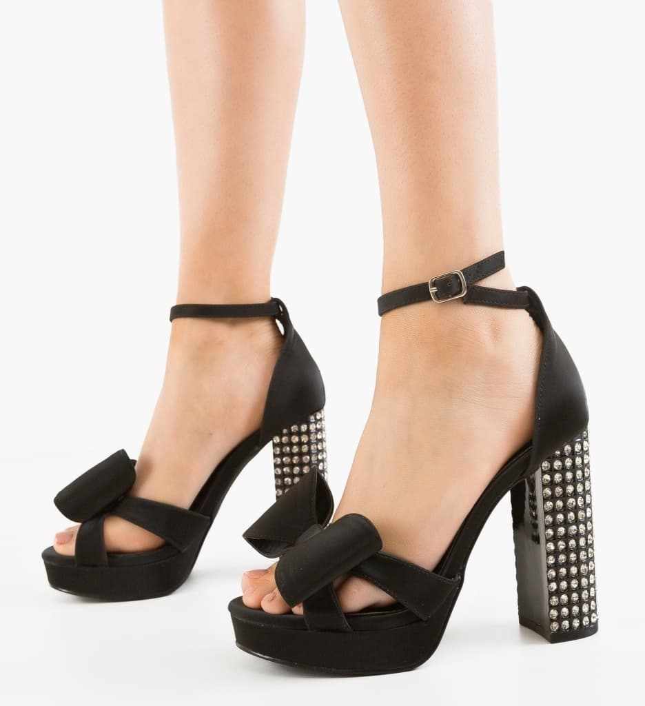 Sandale cu toc Lenna Negre