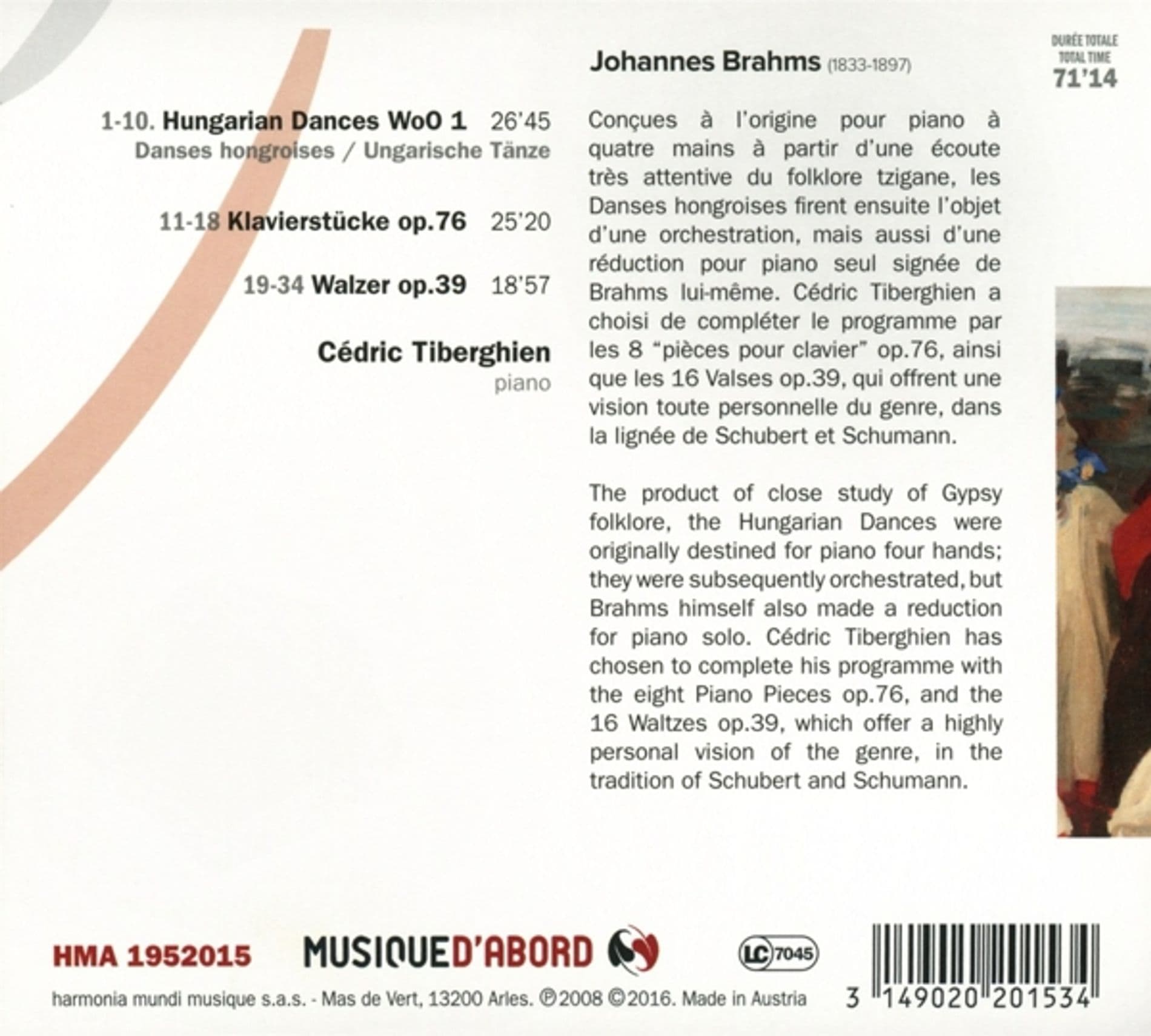 Brahms: Hungarian Dances | Cedric Tiberghien
