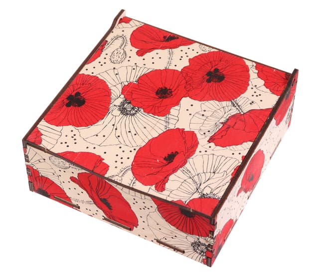 Cutie lemn - Maci, 16x16x6cm | Acrilat WoodBox