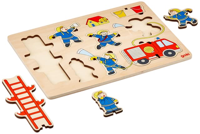 Puzzle din lemn - Brigada de Pompieri | Goki