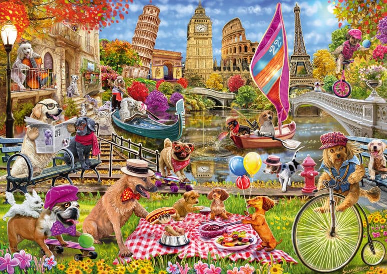 Puzzle 1000 piese - Steve Sundram - Dog Crazy | Schmidt