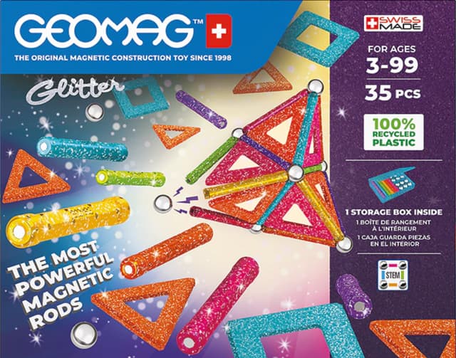 Set de constructie - Glitter Panels, 35 piese | Geomag