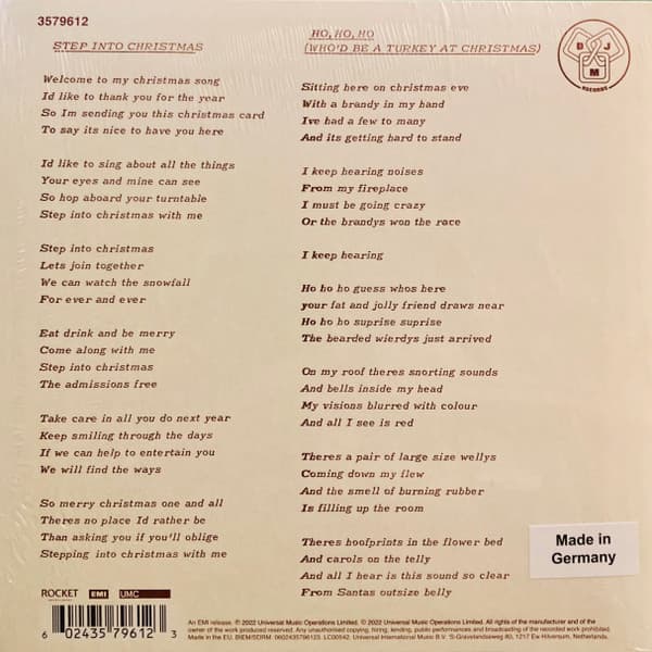 Step into Christmas / Ho, Ho, Ho, (Who'd Be a Turkey at Christmas) - Green Transparent | Elton John