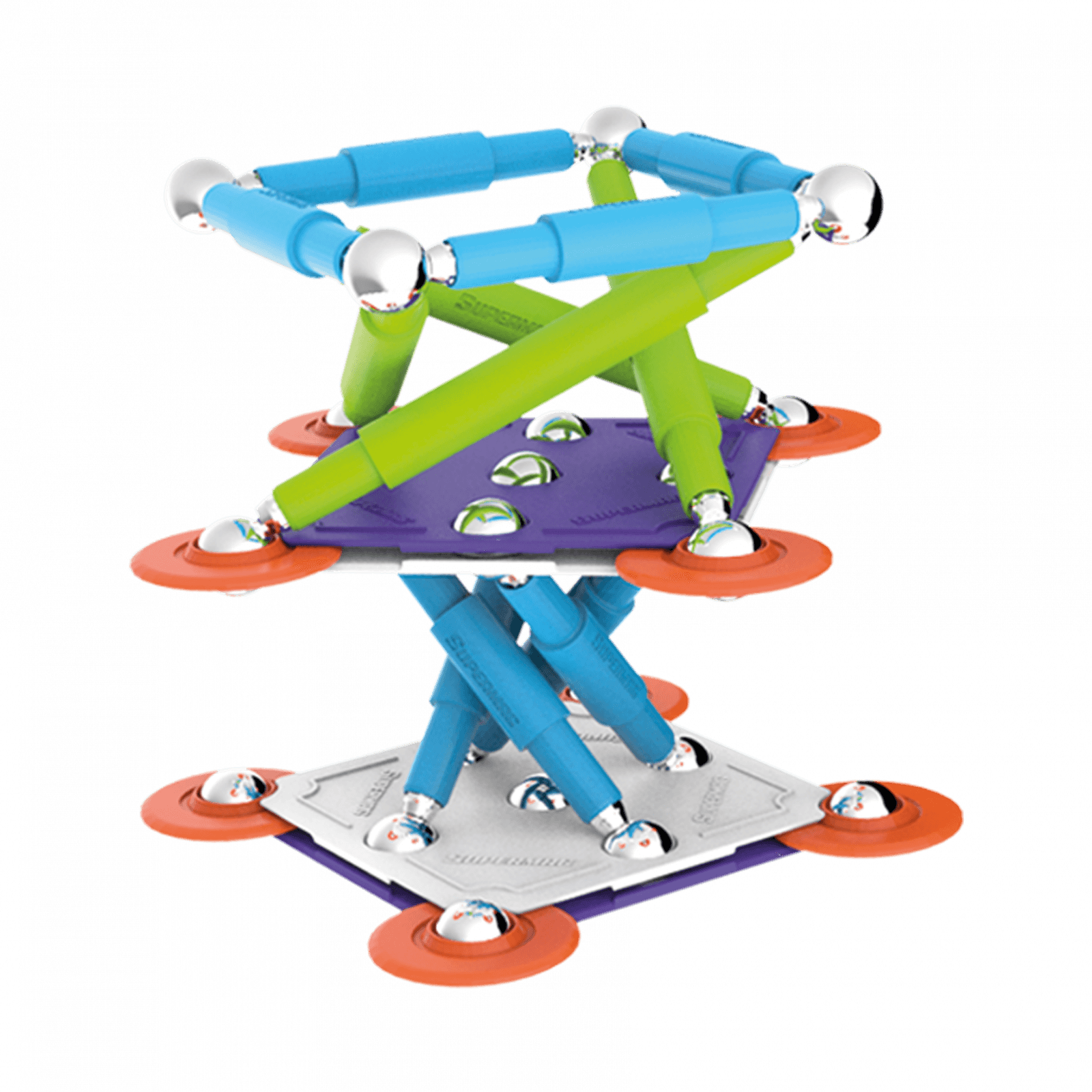 Set de constructie magnetic Color - 48 piese | Supermag