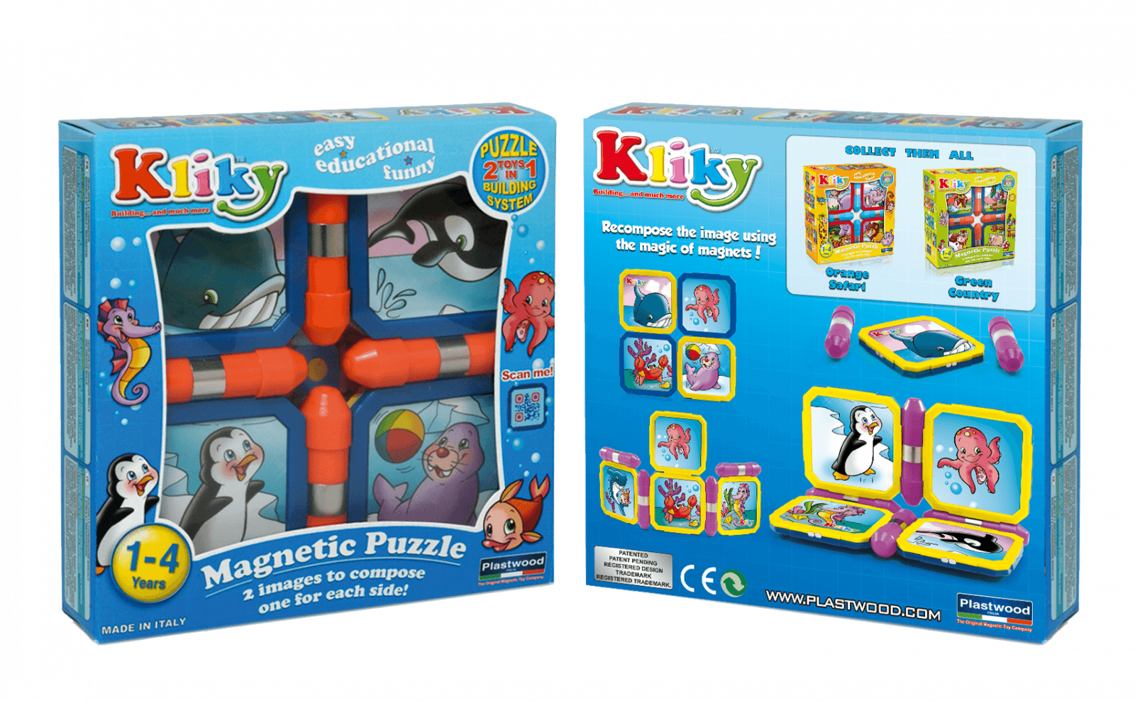 Set magnetic pentru bebelusi Kliky - Animale marine | Supermag