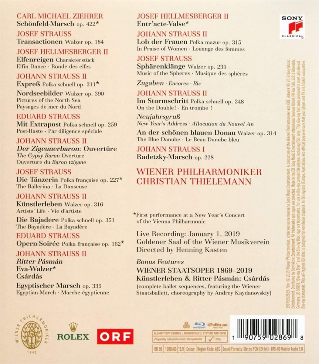 Neujahrskonzert 2019 - New Year's Concert 2019 (Blu-Ray) | Wiener Philharmoniker