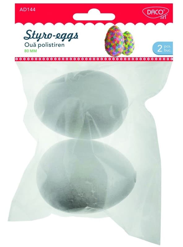 Accesorii craft - Oua polistiren 8cm | Daco