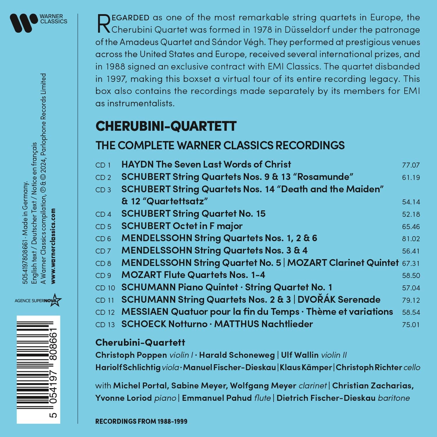 The Complete Warner Classics Recordings (13CD Box Set) | Cherubini Quartett