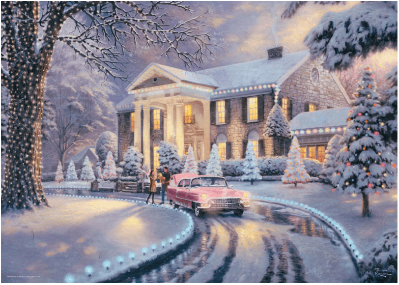 Puzzle 1000 piese - Thomas Kinkade - Craciunul la Graceland | Schmidt