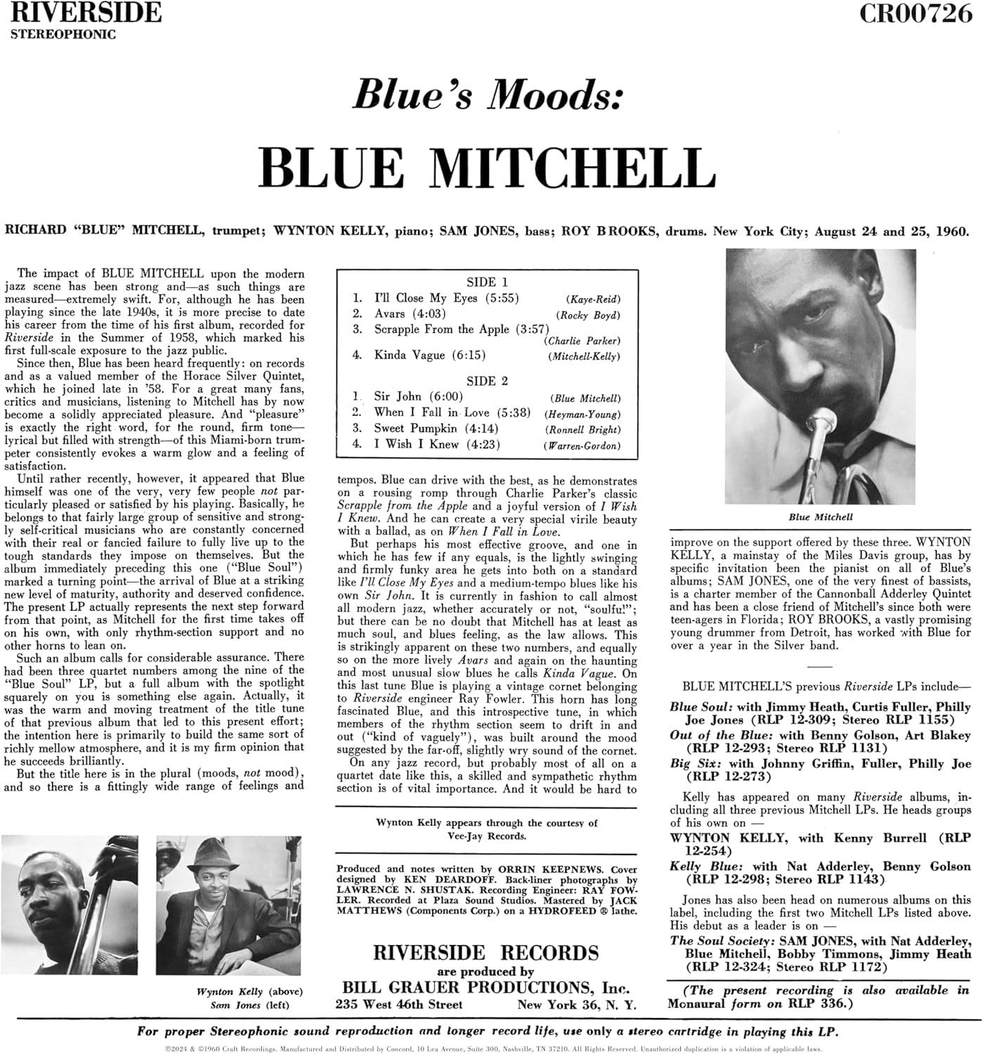 Blue's Moods - Vinyl | Blue Mitchell