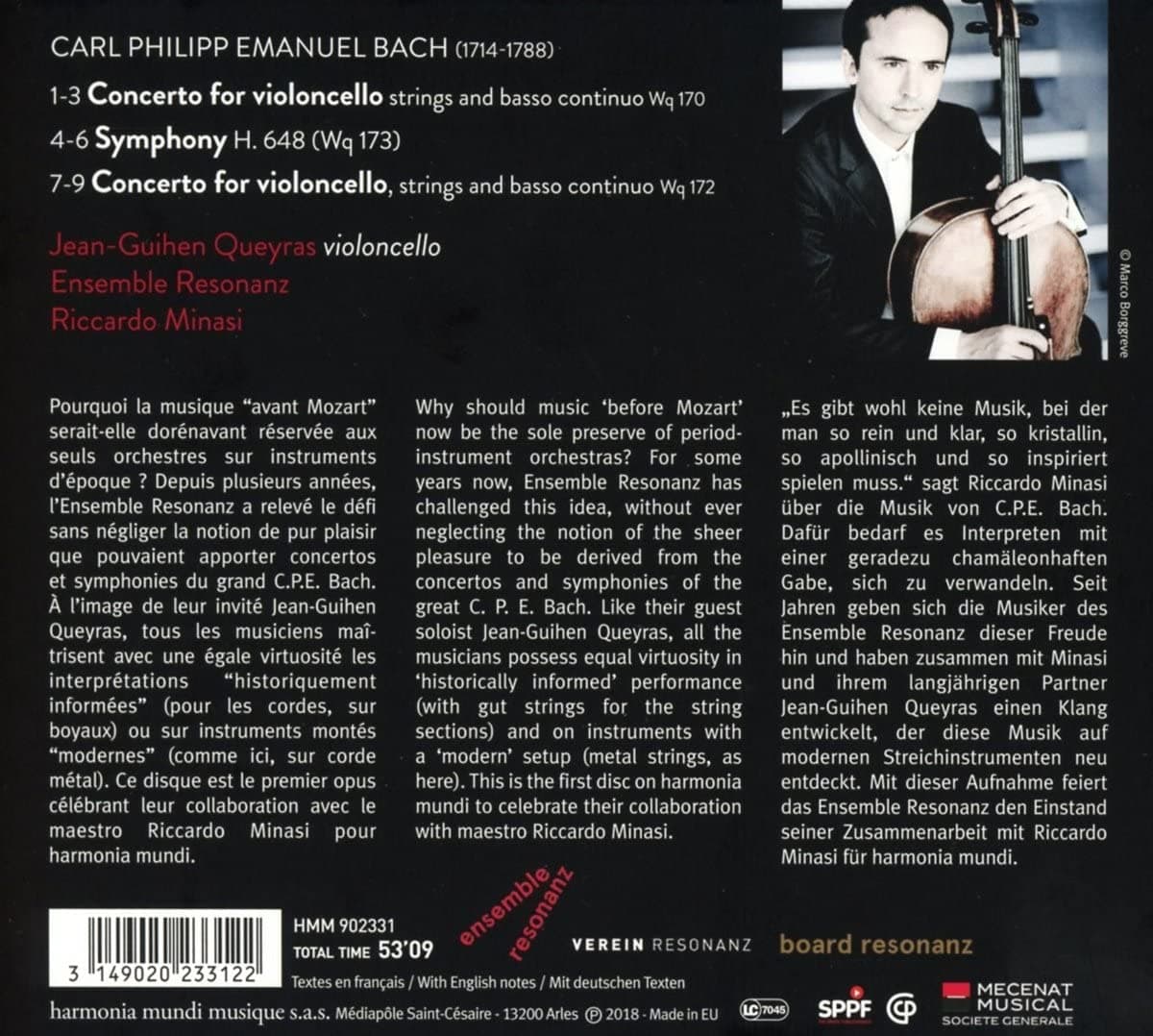 C.P.E. Bach: Cello Concerto & Symphonies | Jean-Guihen Queyras
