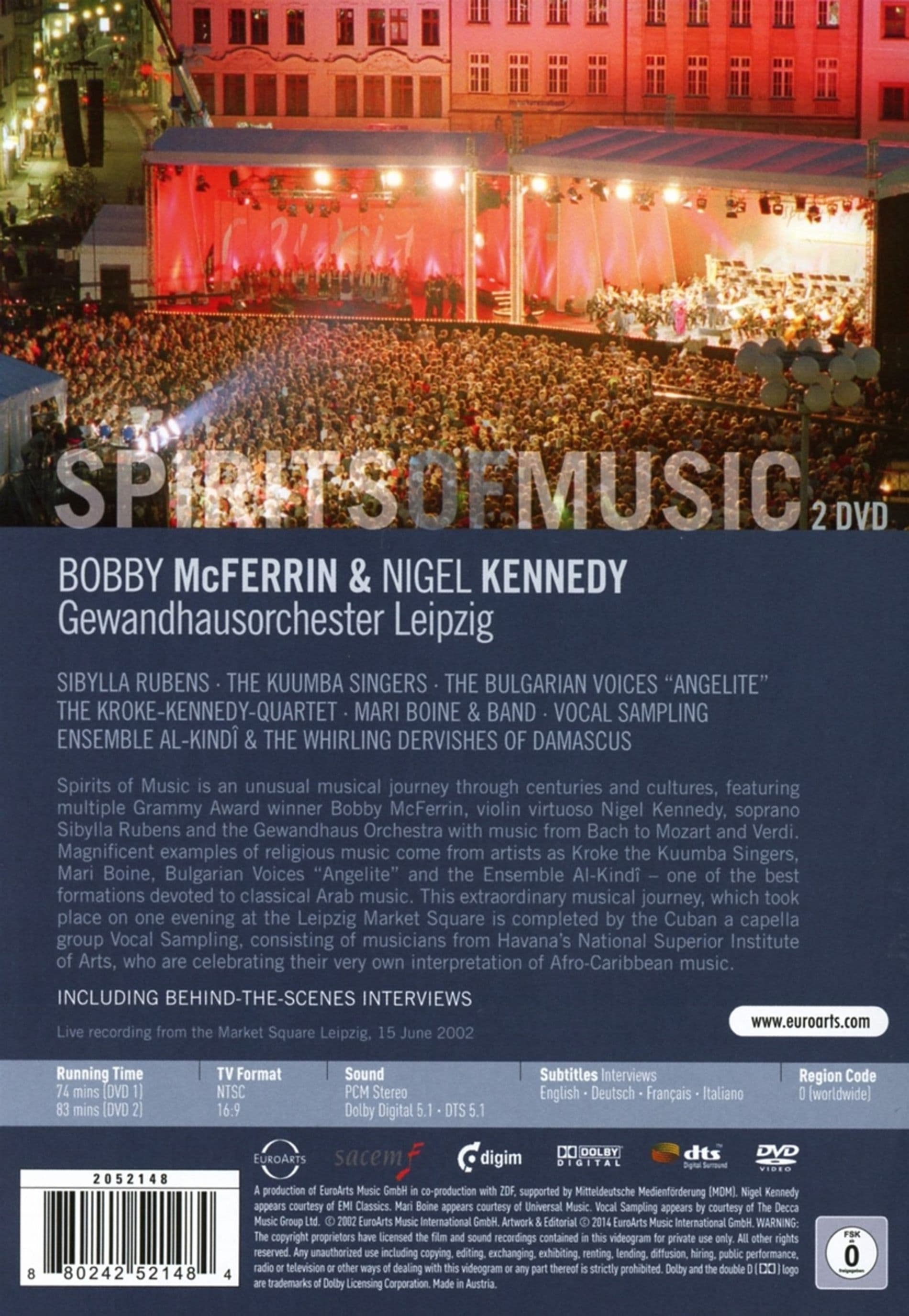 Spirits of Music (DVD) | Bobby Mcferrin, Nigel Kennedy, Sibylla Rubens
