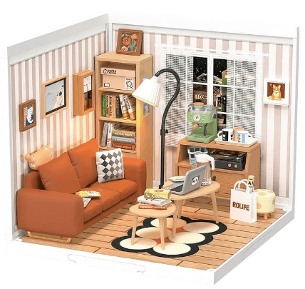Puzzle 3D 114 piese - Minicasuta - Living Lounge | Robotime