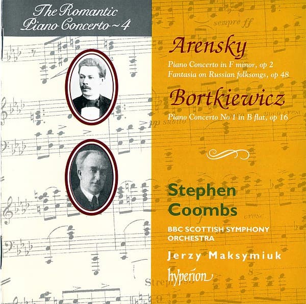 Arensky: Piano Concerto In F Minor, Op 2; Fantasia On Russian Folksongs, Op 48 / Bortkiewicz: Piano Concerto No 1 In B Flat, Op 16 | Stephen Coombs, BBC Scottish Symphony Orchestra, Jerzy Maksymiuk