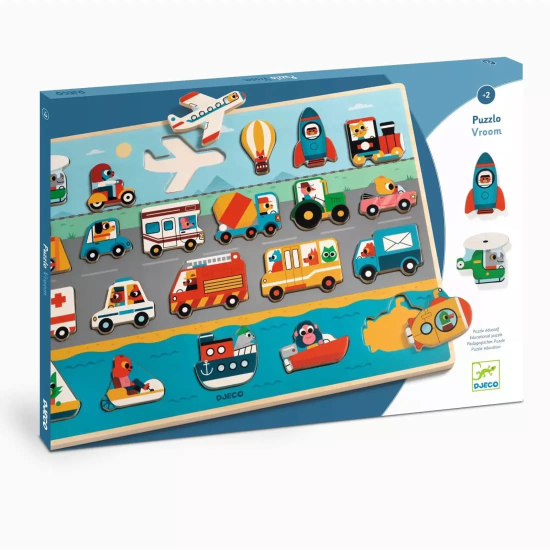Puzzle din lemn - Vroom, Vroom | Djeco