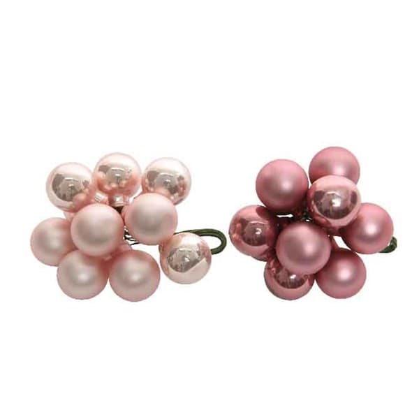 Decoratiune - Globe Baubles on Wire - Blush Pink and Velvet Pink - mai multe culori | Kaemingk