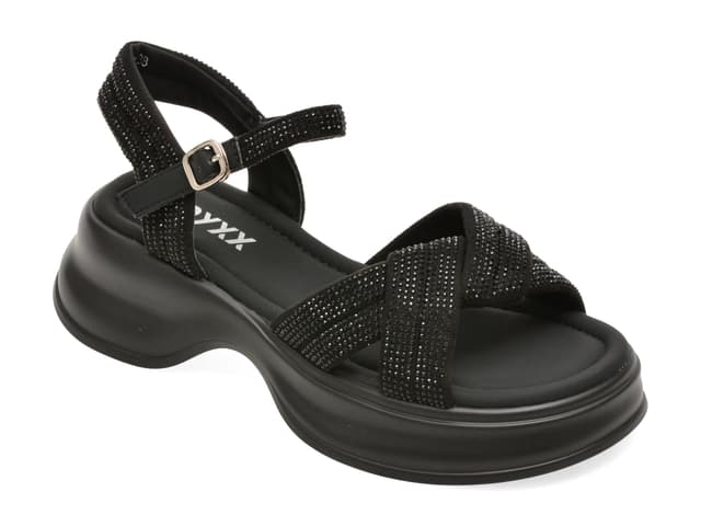Sandale GRYXX negre, 8826, din material textil