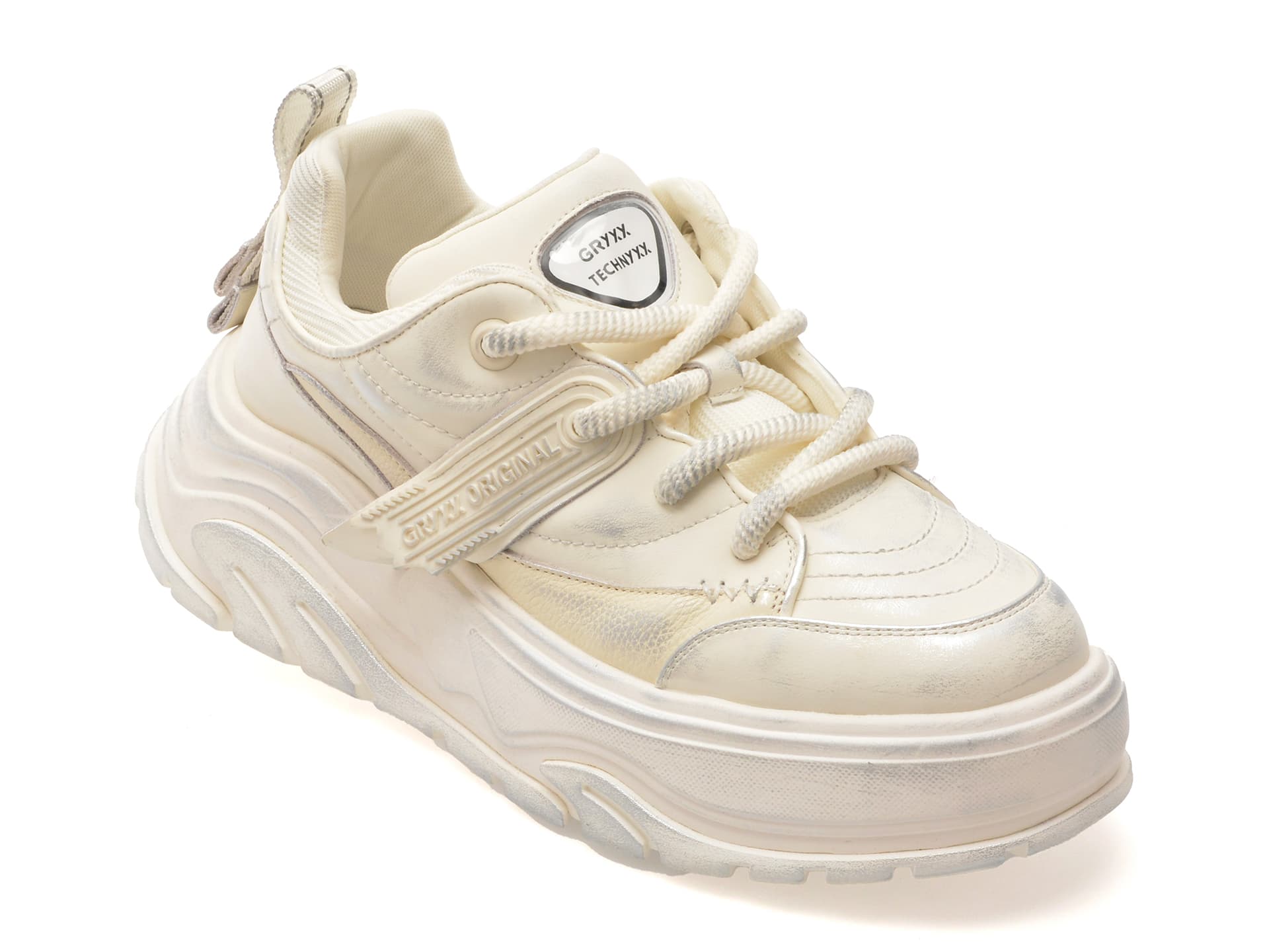 Pantofi sport GRYXX albi, 3655, din piele naturala