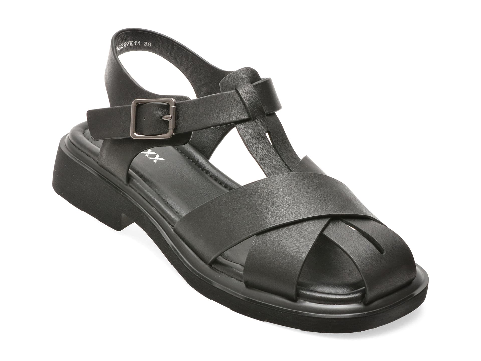 Sandale GRYXX negre, 18297, din piele naturala