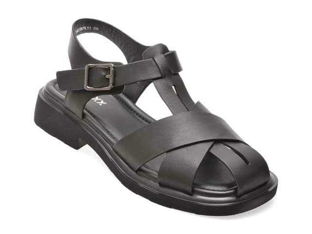 Sandale GRYXX negre, 18297, din piele naturala