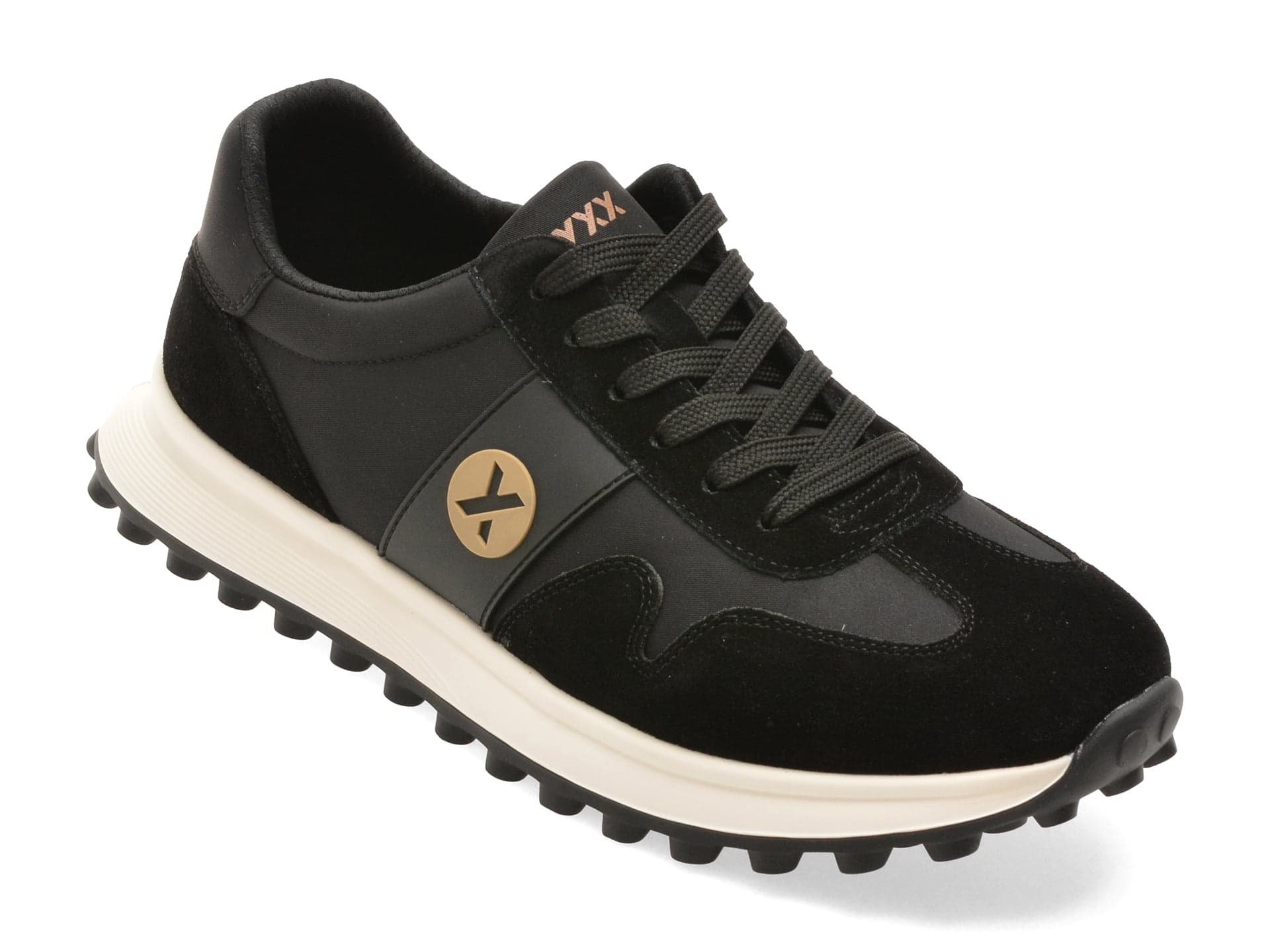 Pantofi sport GRYXX negri, 58373, din material textil si piele naturala