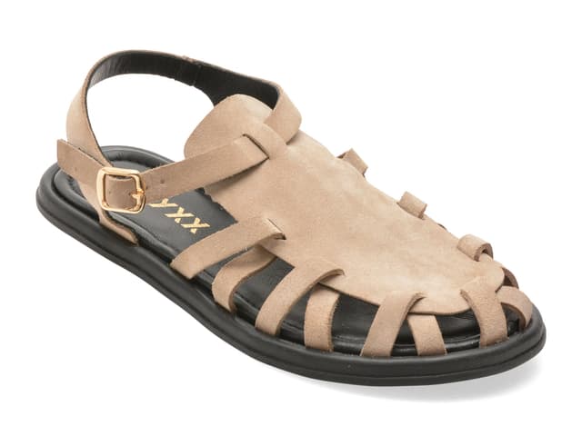 Sandale GRYXX gri, M875, din piele intoarsa
