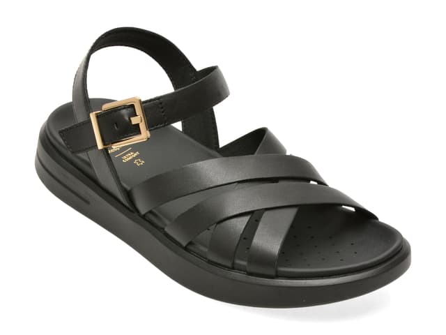 Sandale GEOX negre, D35PAB, din piele naturala