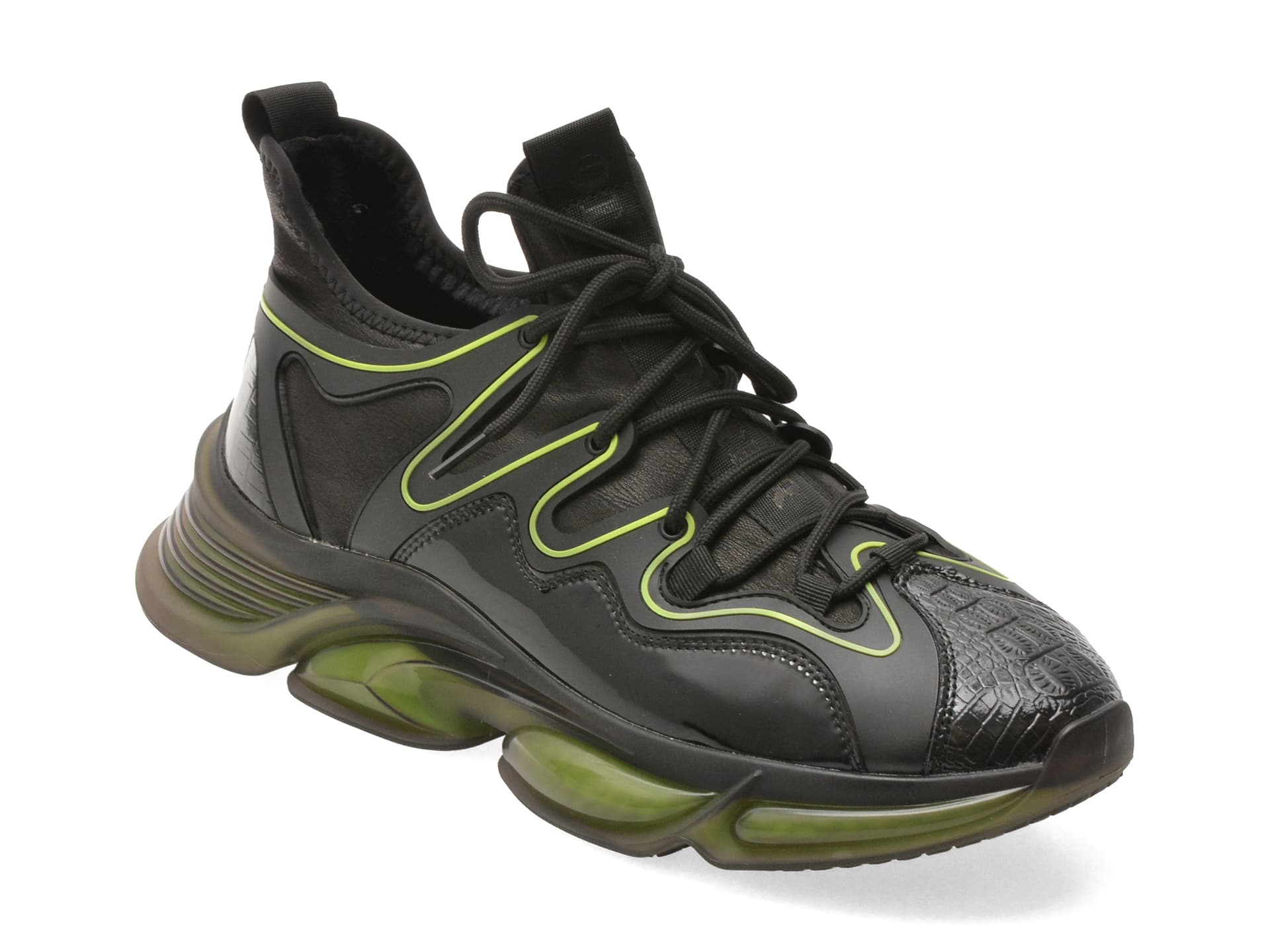 Pantofi sport OTTER negri, F700003, din piele ecologica