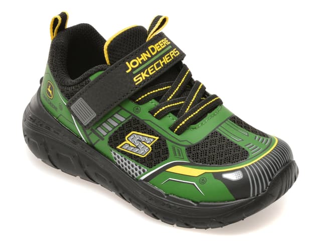 Pantofi sport SKECHERS verzi, 407062N, din piele ecologica