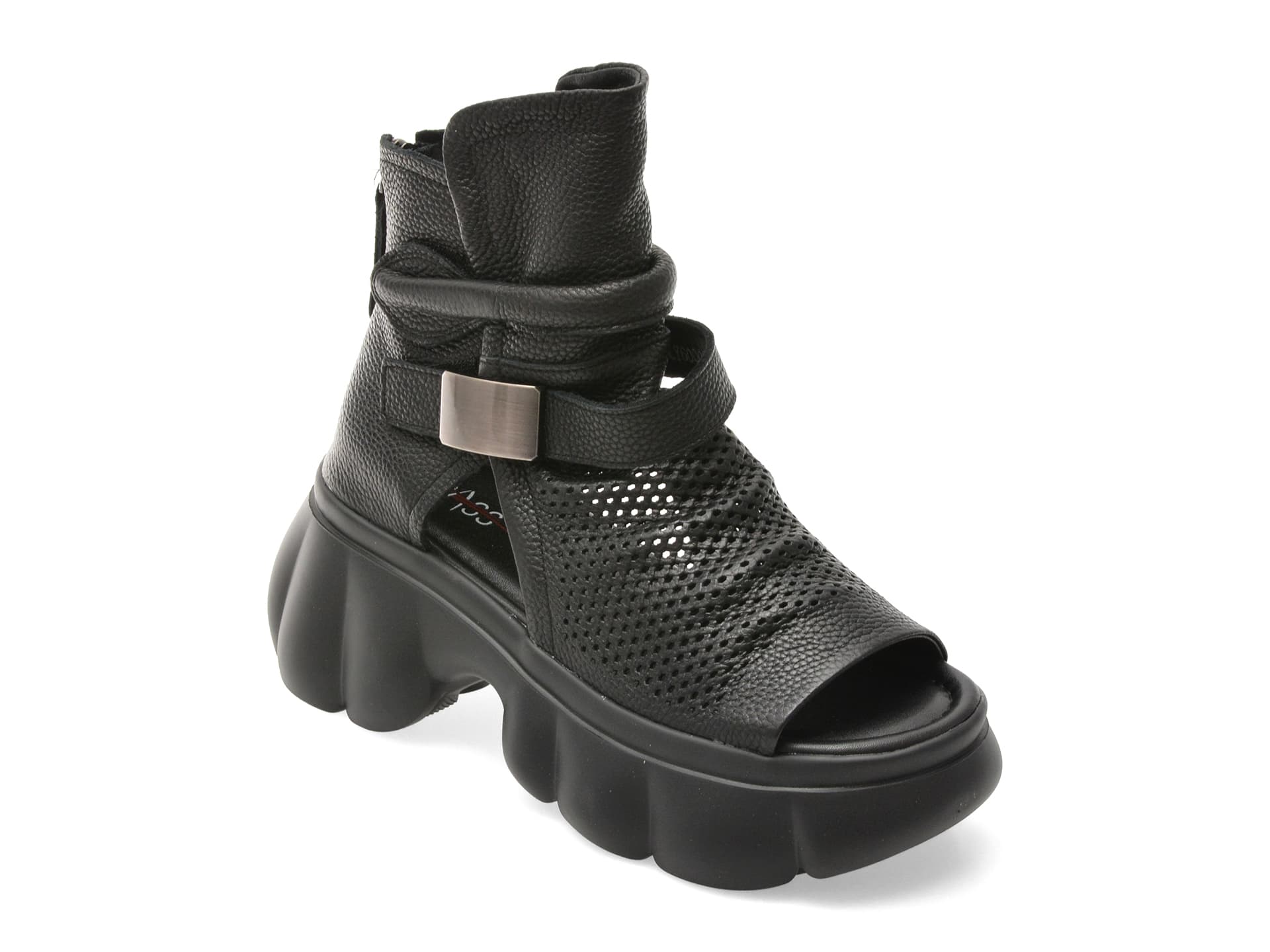 Ghete PASS COLLECTION negre, LY60006, din piele naturala