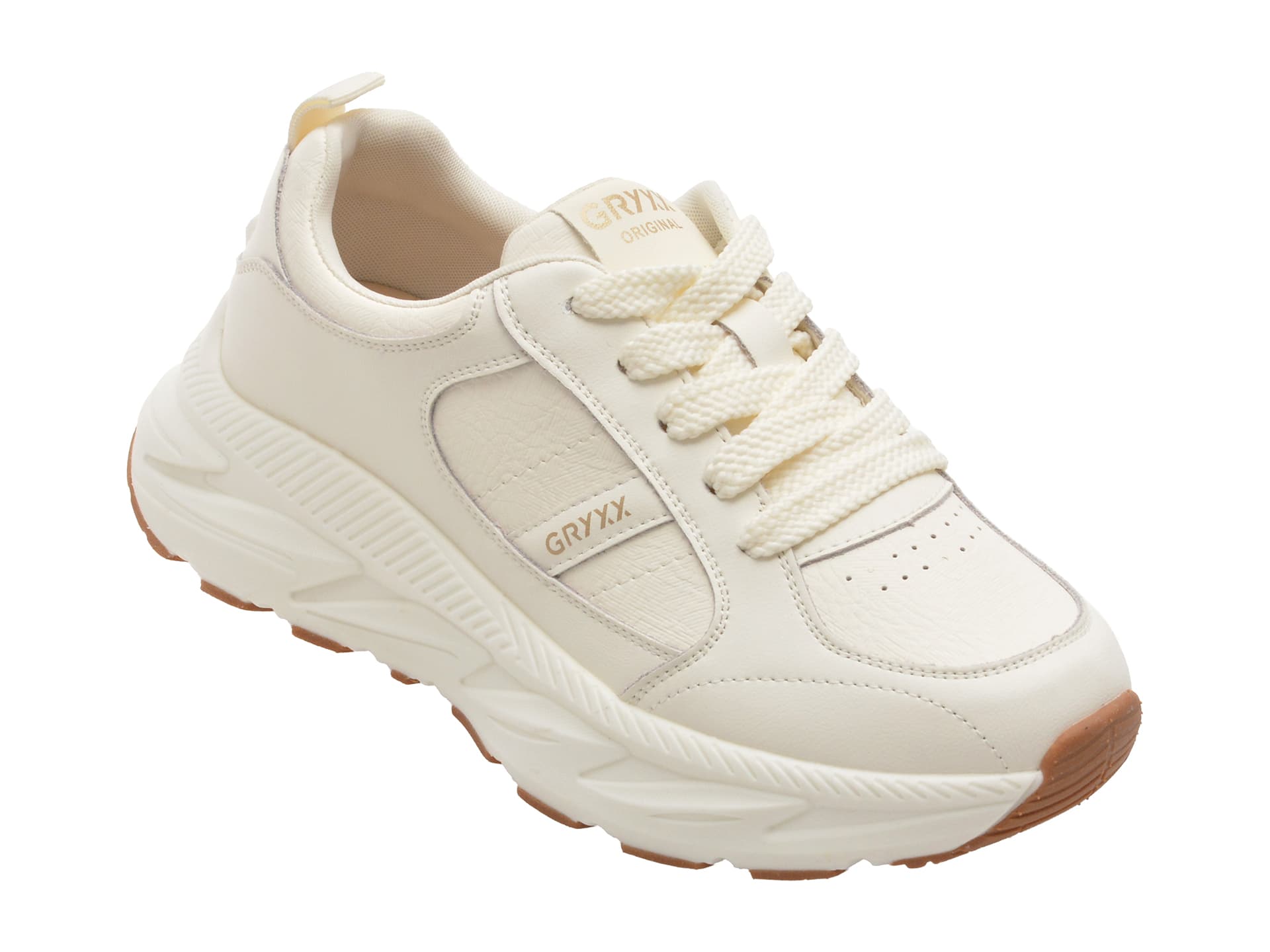 Pantofi sport GRYXX albi, 5622, din piele naturala