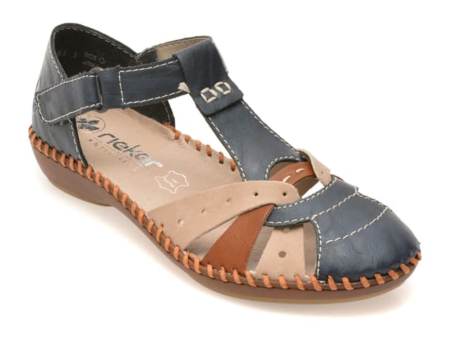 Pantofi RIEKER bleumarin, M1655, din piele ecologica