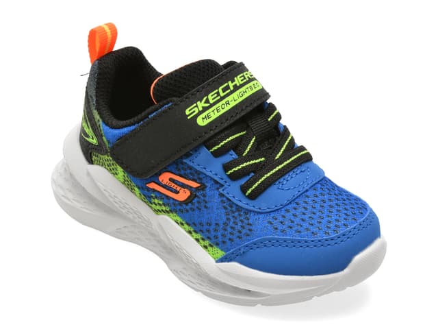 Pantofi sport SKECHERS albastri, METEOR-LIGHTS 2.0, din material textil