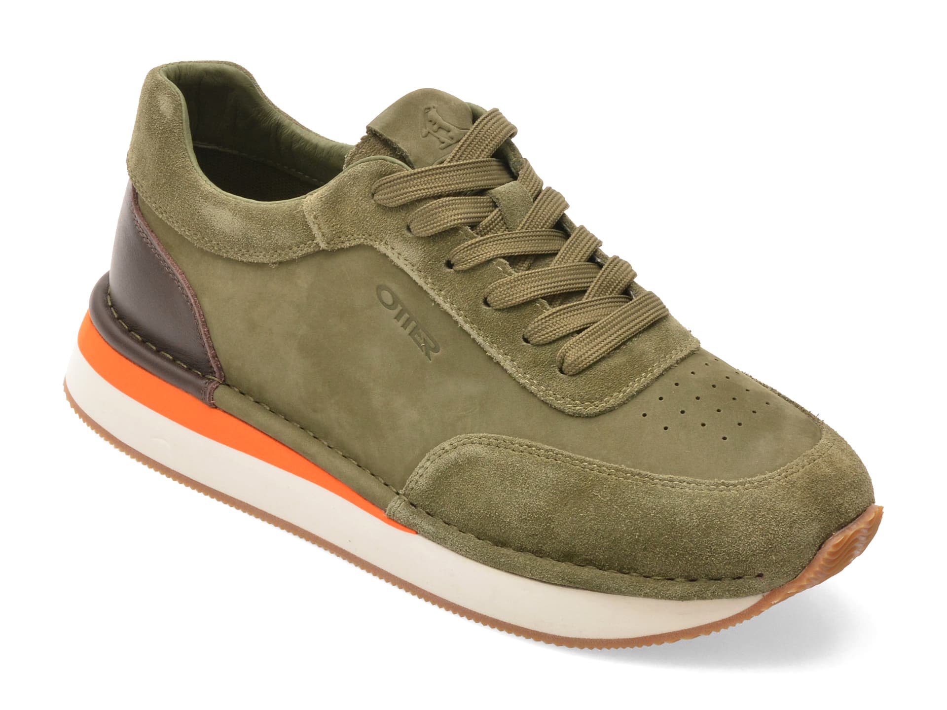 Pantofi sport OTTER kaki, J260001, din piele intoarsa