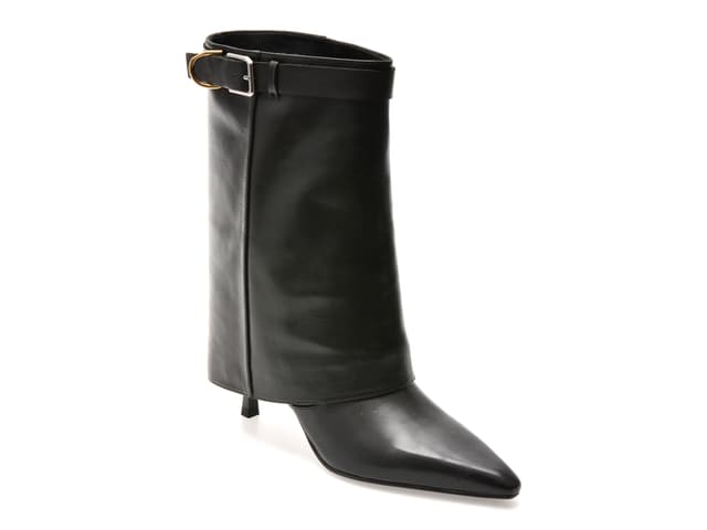 Botine elegante EPICA PREMIUM negre, 00687TB, din piele naturala