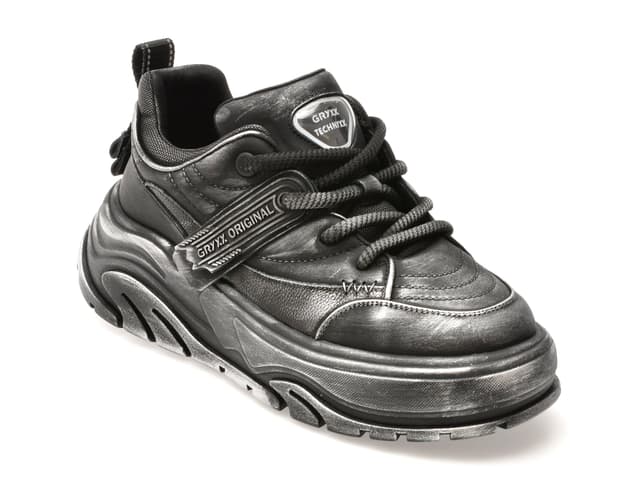 Pantofi sport GRYXX negri, 3655, din piele naturala
