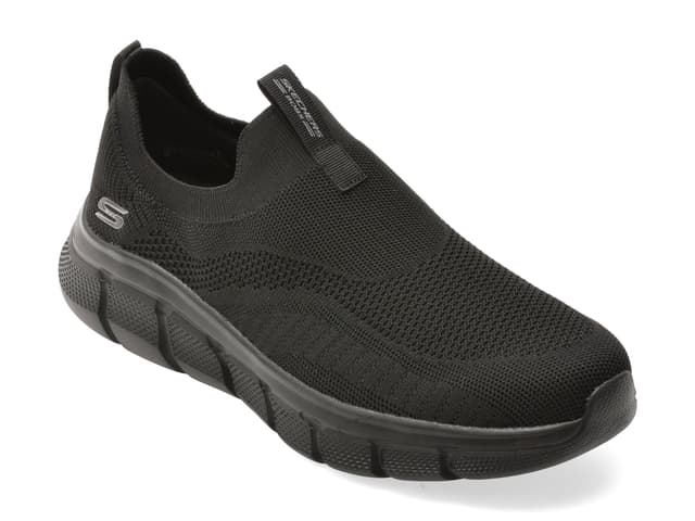 Pantofi sport SKECHERS negri, BOBS B FLEX, din material textil