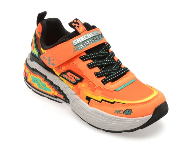 Pantofi sport SKECHERS portocalii, MEGA-CRAFT 4K, din material textil