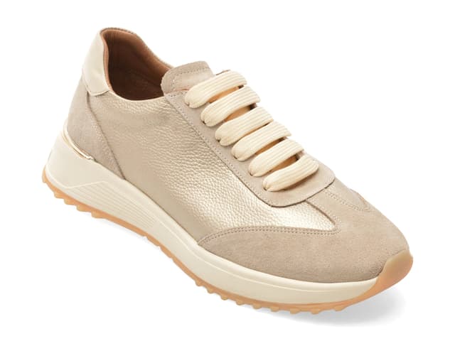 Pantofi sport EPICA aurii, 1001319, din piele naturala