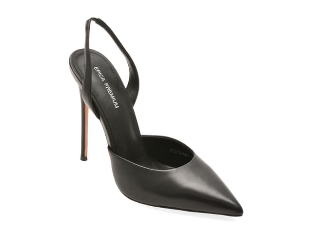 Pantofi eleganti EPICA PREMIUM negri, 2317213, din piele naturala