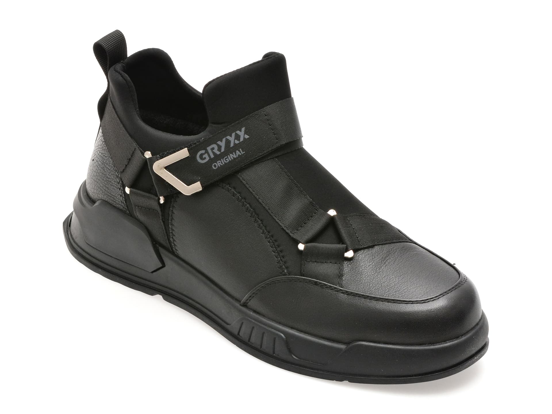 Ghete GRYXX negre, LN55, din piele naturala
