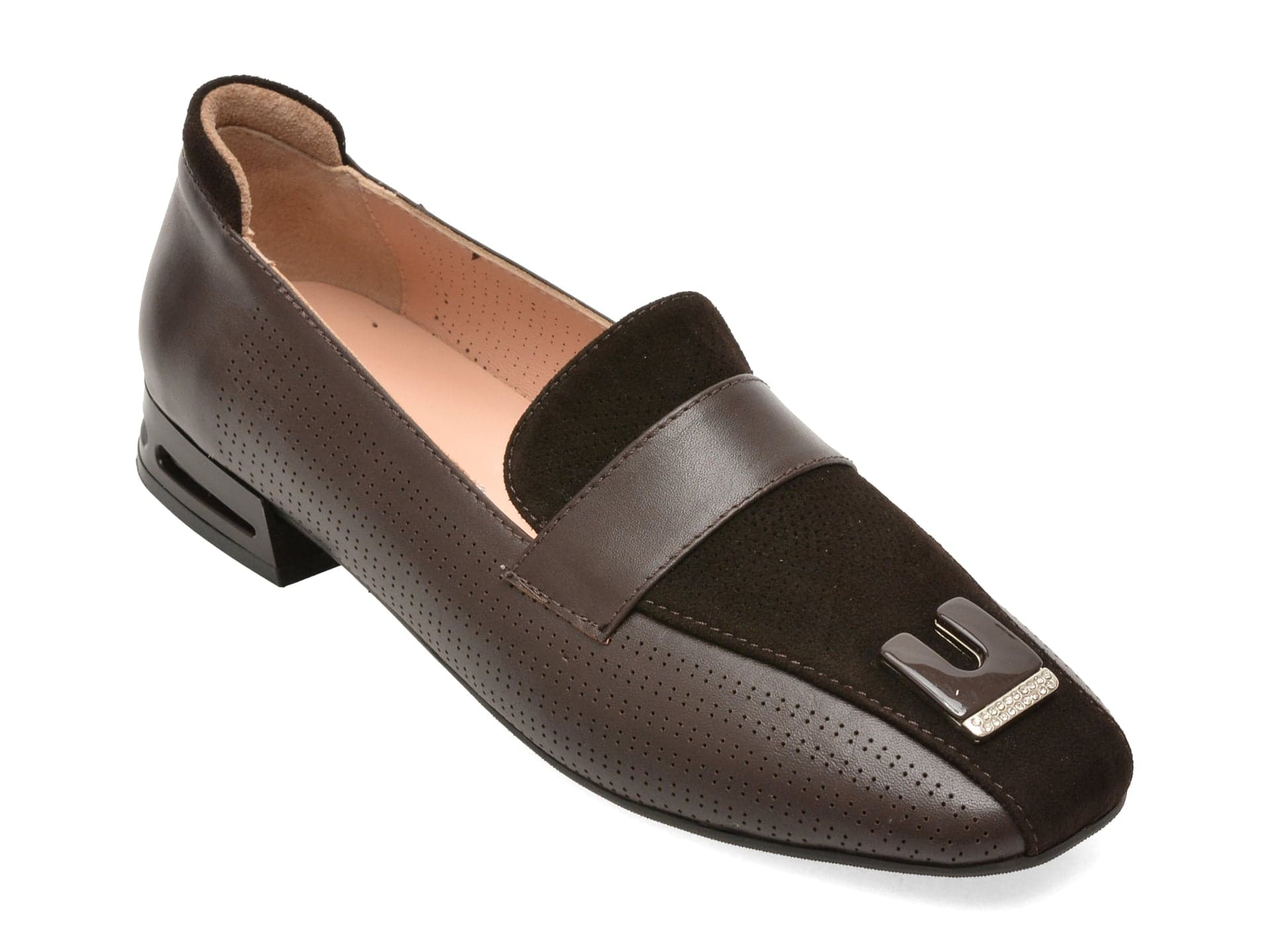 Mocasini IMAGE maro, 021G600, din piele naturala