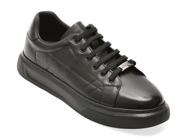 Pantofi sport EPICA negri, T8900, din piele naturala